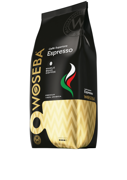 <p>Woseba Espresso, kawa ziarnista, stabilo, widok bokiem, 1000 g</p>
