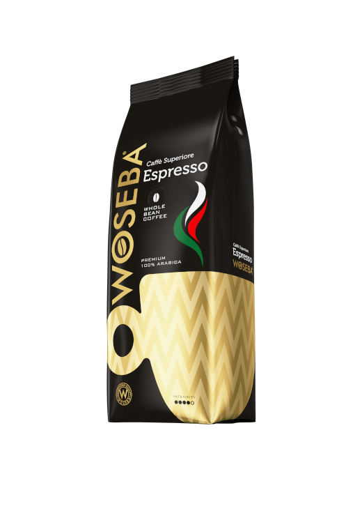 <p>Woseba Espresso, kawa ziarnista, stabilo, widok bokiem, 500 g</p>
