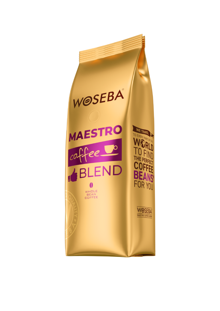 <p>Woseba Maestro, kawa ziarnista, stabilo, widok bokiem, 500 g</p>
