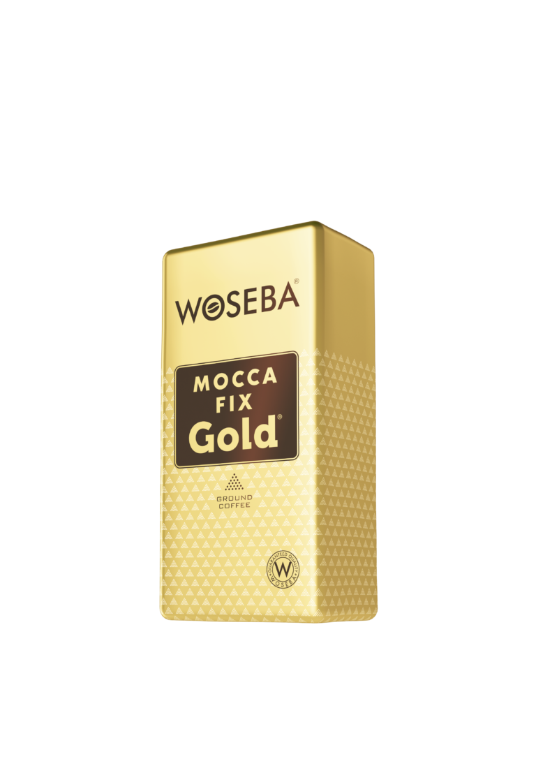 <p>Woseba Mocca Fix Gold, kawa mielona, vacuum, widok bokiem, 500 g</p>
