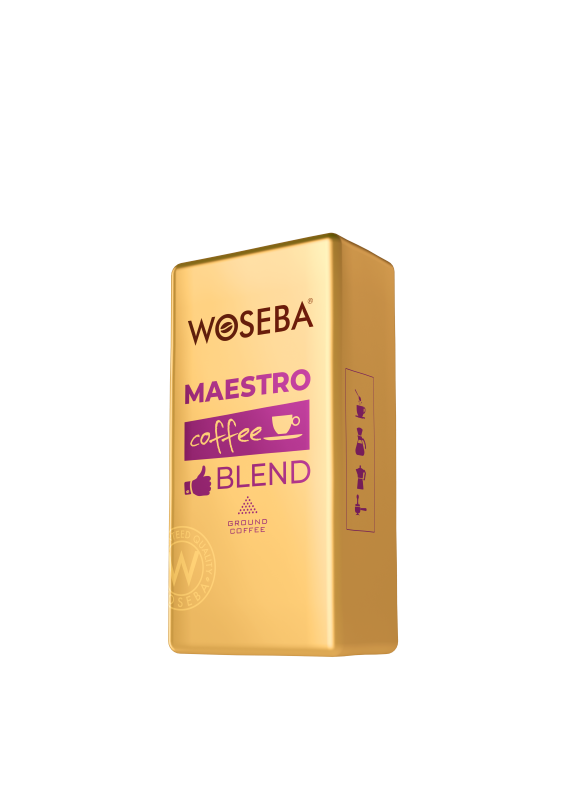 <p>Woseba Maestro, kawa mielona, vacuum, widok bokiem, 500 g</p>
